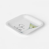 Assiettes En Carton Martini Anniversaire Sur Blanc (Angulaire)