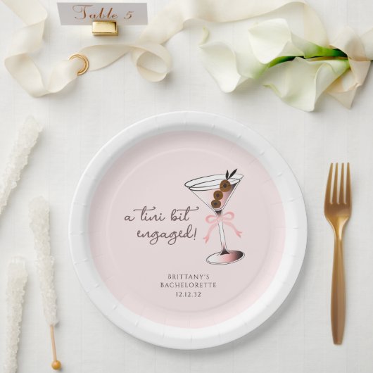 Assiettes En Carton Martini bit engagé Martini Pink Bachelorette (Mariage)