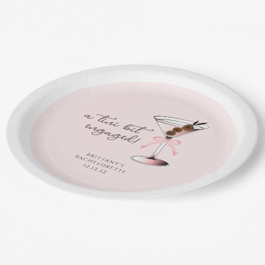 Assiettes En Carton Martini bit engagé Martini Pink Bachelorette (Angle)