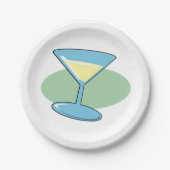 Assiettes En Carton Martini Boire Dans Une Plaque En Verre (Devant)