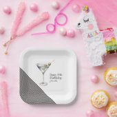 Assiettes En Carton Martini Cocktail 40e Anniversaire Plaques papier d (Fête)