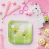 Assiettes En Carton Martini Cocktails Plaques en papier (Fête)