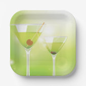 Assiettes En Carton Martini Cocktails Plaques en papier (Recto)