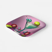Assiettes En Carton Martini Green Retro (Angulaire)