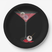 Assiettes En Carton Martini Halloween avec Eyeball (Devant)