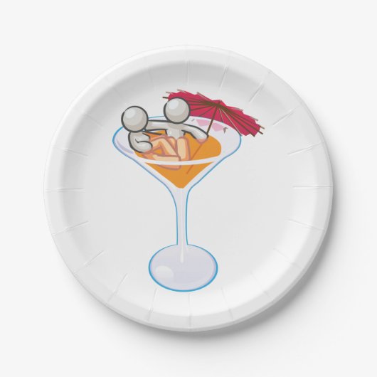 Assiettes En Carton Martini romantique (Devant)