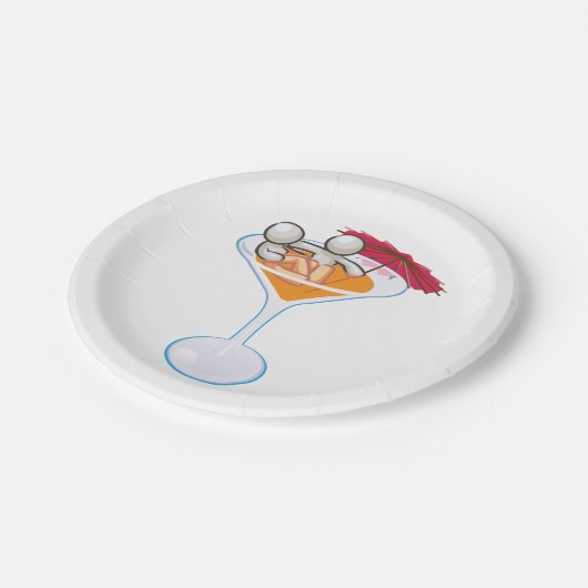 Assiettes En Carton Martini romantique (Angle)