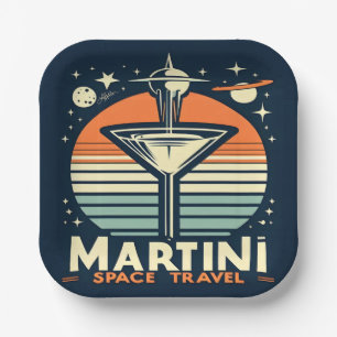 Assiettes En Carton Martini Space Travel Lift Off Logo