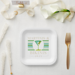 Assiettes En Carton Martinis & Bikinis - Retro Bachelorette Party 2025