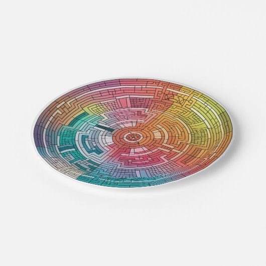 Assiettes En Carton Marvel de mosaïque maya 02 (Angle)