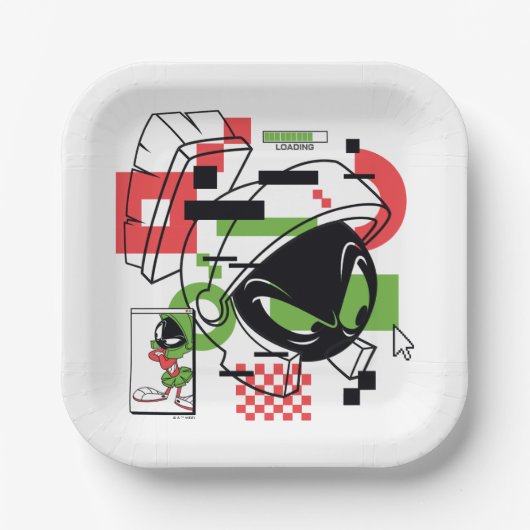 Assiettes En Carton MARVIN THE MARTIAN™ Glitch (Recto)