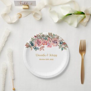 Assiettes En Carton MARY Rose couleur d'eau Emerald Mariage vert