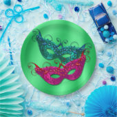 Assiettes En Carton Mascarade Mascarade Mascarade Plaques de papier à (Fête)