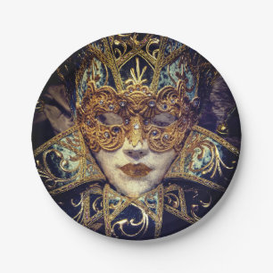Assiettes En Carton Mascarade masque victorien élégant gothique