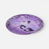 Assiettes En Carton Mascarade violet Mascarade Masque Élégant bal (Angle)