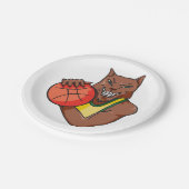 Assiettes En Carton Mascotte de basket-ball sauvage Fierce (Angle)