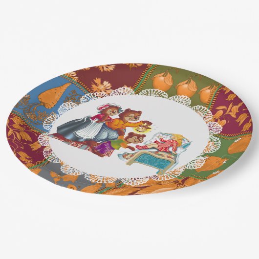 Assiettes En Carton Masha et 3 ours de conte de fées (Angle)