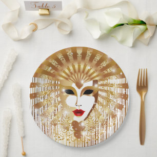 Assiettes En Carton Mask de la Fête du Venice Carnival