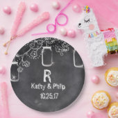 Assiettes En Carton Mason Jar Chalkboard Chalkboard Éclairage Mariage  (Fête)