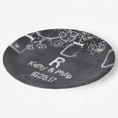 Assiettes En Carton Mason Jar Chalkboard Chalkboard Éclairage Mariage  (Angle)