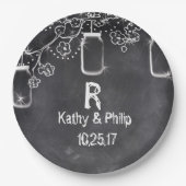 Assiettes En Carton Mason Jar Chalkboard Chalkboard Éclairage Mariage  (Devant)