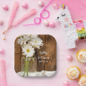 Assiettes En Carton Mason Jar et White Daisies Barn Mariage (Fête)