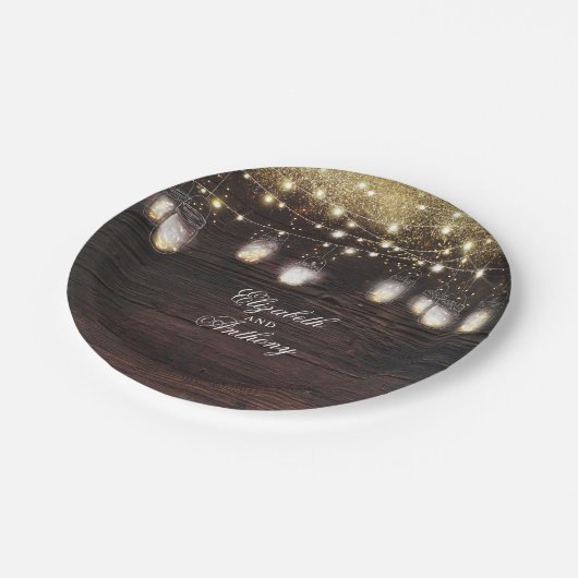 Assiettes En Carton Mason Jar illumine le Mariage rustique (Angle)