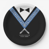 Assiettes En Carton Masonic Masters Jewel Tux Modèle Freemason (Devant)