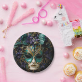 Assiettes En Carton Masque d'Aqua Violet Mascarade Masques Mardi Gras  (Fête)