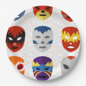 Assiettes En Carton Masque de catch (Devant)