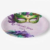Assiettes En Carton Masque de Mardi Gras  (Angle)