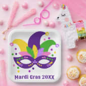 Assiettes En Carton Masque de Mardi Gras   (Fête)