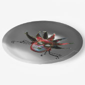 Assiettes En Carton MASQUE JESTER ROUGE NOIR, Fête Mascarade (Angle)