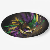 Assiettes En Carton Masque Mardi Gras (Angle)