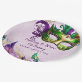 Assiettes En Carton Masque Mardi Gras (Angle)