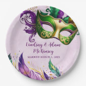 Assiettes En Carton Masque Mardi Gras (Devant)