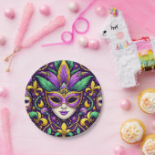 Assiettes En Carton Masque Mardi Gras/perles/fleur de lis (Fête)
