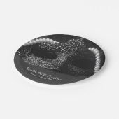 Assiettes En Carton Masque noir & blanc Masquerade Masque & Perles Par (Angle)