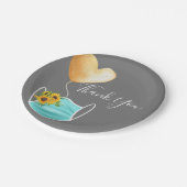 Assiettes En Carton Masque Visage Covid & Merci Fleurs (Angle)