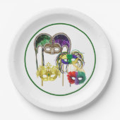 Assiettes En Carton Masques Mardi Gras 1 (Devant)