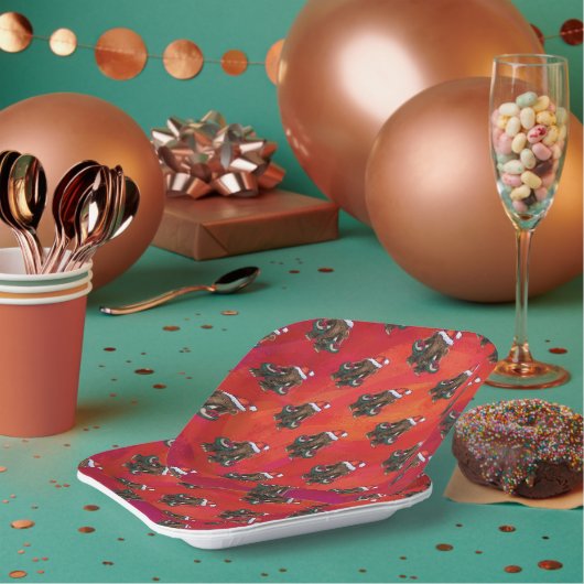 Assiettes En Carton Mastodon de vacances mignonnes (Multi)