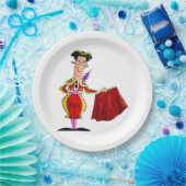 Assiettes En Carton Matador with Red Cape Spanish Bullfighter (Fête)