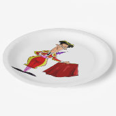 Assiettes En Carton Matador with Red Cape Spanish Bullfighter (Angle)