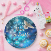 Assiettes En Carton Matching Blue Dove Peace Christmas 9" (Fête)