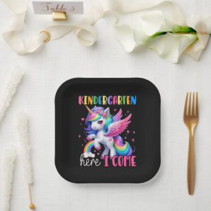 Assiettes En Carton Maternelle j'arrive licorne rentrée scolaire