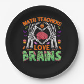 Assiettes En Carton Math Cerveau Coeur Squelette Main Zombie Halloween (Devant)