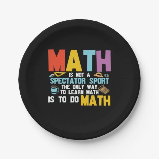 Assiettes En Carton Math Enseignant Math Math N'Est Pas Un Spectateur  (Devant)