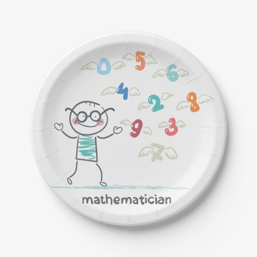 Assiettes En Carton Mathématicien (Devant)