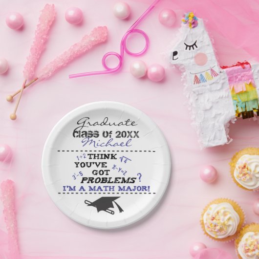 Assiettes En Carton Mathématiques amusantes Graduation majeure Ajouter (Fête)