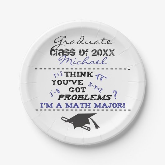 Assiettes En Carton Mathématiques amusantes Graduation majeure Ajouter (Devant)